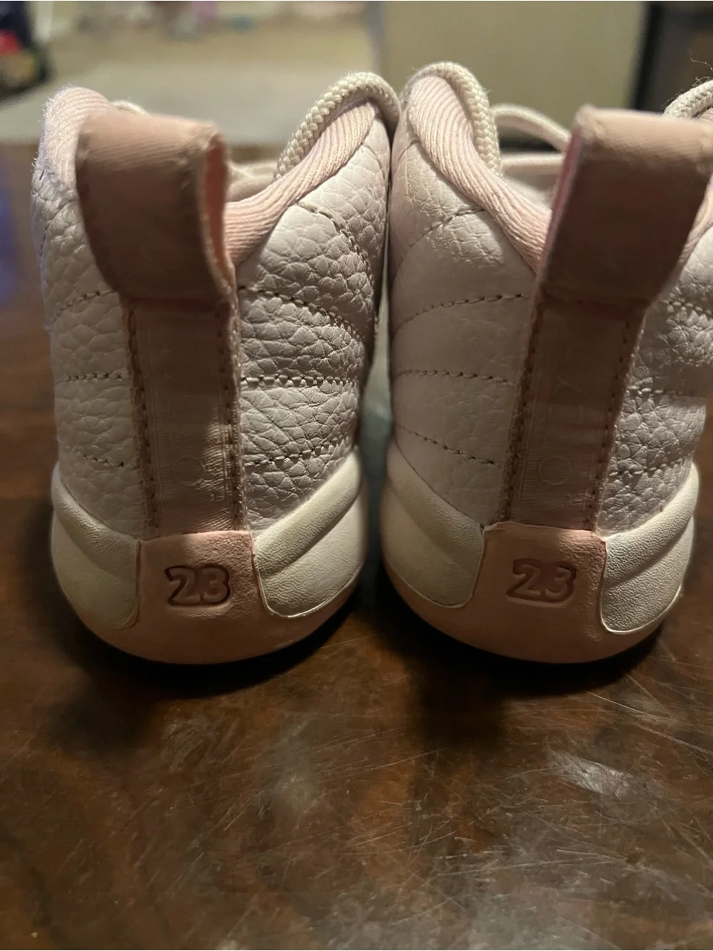Jordan Pink Pearl 12s  Baby/Toddler Sneakers in Light Pink and White